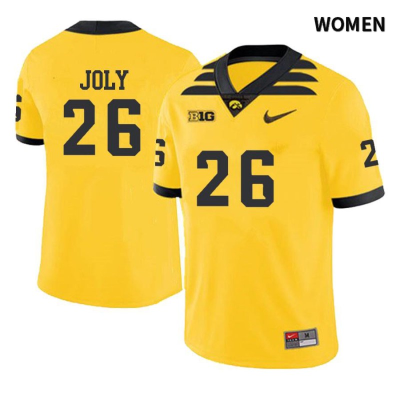 Women's Iowa Hawkeyes NCAA #26 Marcel Joly Yellow Authentic Nike Alumni Stitched College Football Jersey AS34S12XO
